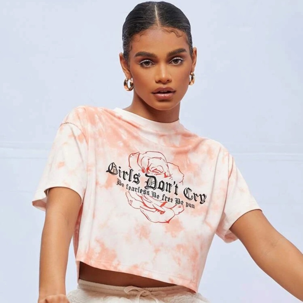 Tie-dyed Crop Shirt